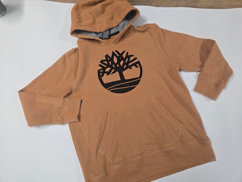 Timberland Tree Logo Hoodie Tan Black Youth Medium 10 12